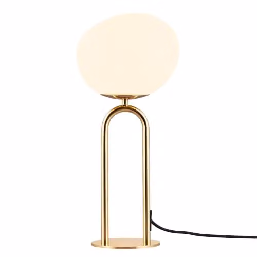 Nordlux Shapes Table Lamp in Gold/Brass and White with Glass Sphere, E27