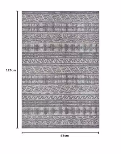 Hanse Home Loto Boho Ethnic Outdoor Rug, Beige and Grey, W: 120 cm, H: 60 cm – 2