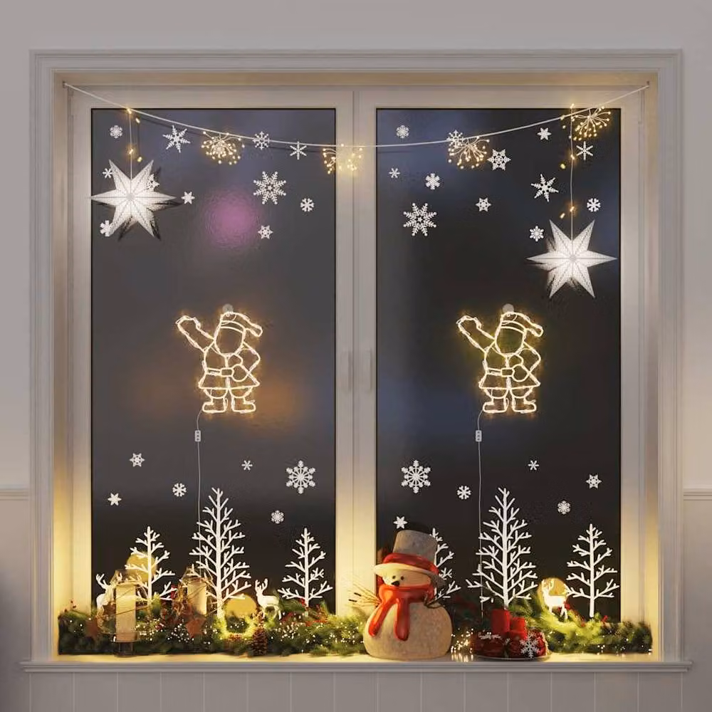 Berkfield Home Santa Silhouette Christmas Lights, 2 Pack, 35 Warm White LEDs – 2