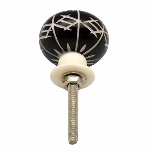 Nicola Spring Black Resin Cupboard and Drawer Knobs, Pack of 12 – 3