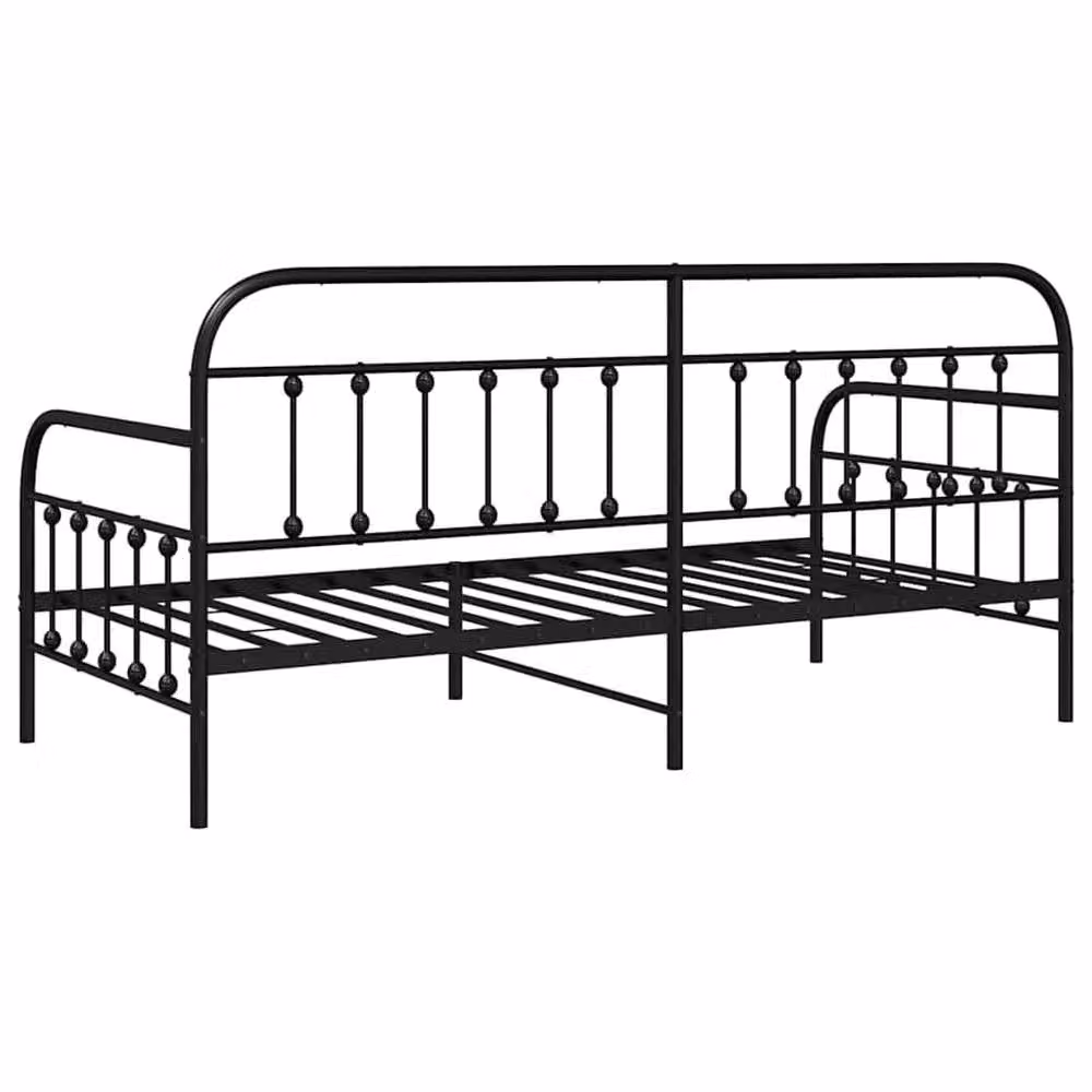 Berkfield Home Modern Daybed Frame in Black Metal, W/D/H: 90 x 200 cm – 4