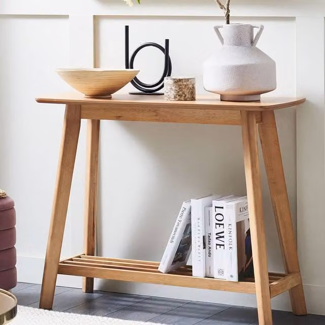 Wyld and Coco Rustic Brown MDF Console Table, W/D/H: 90 x 40 x 75 cm – 1