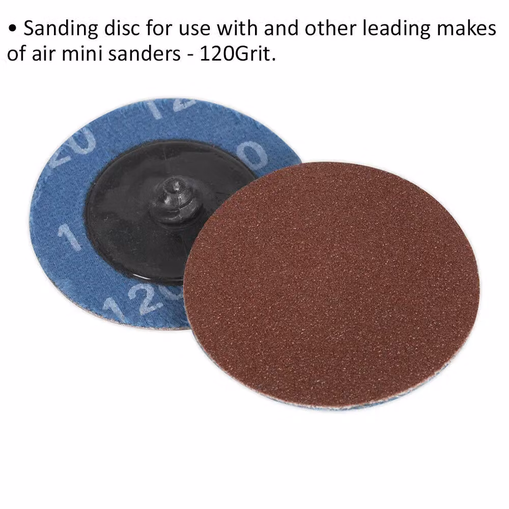 Loops 10 Pack 50mm Quick Change Mini Sanding Discs 120 Grit Aluminium Oxide Brown and Multicolour – 2