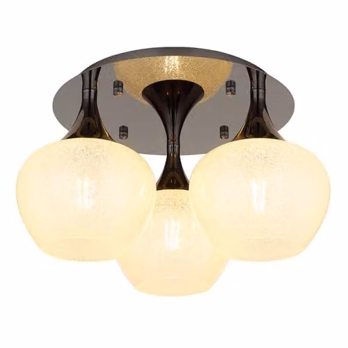 Globo Lighting Modern Sphere Ceiling Light with White Glass and Chrome-Plated Black Metal Finish