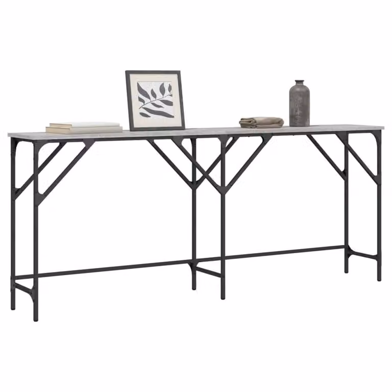 Berkfield Home Decorative Console Table in Grey Sonoma, W/D/H: 180 x 29 x 75 cm