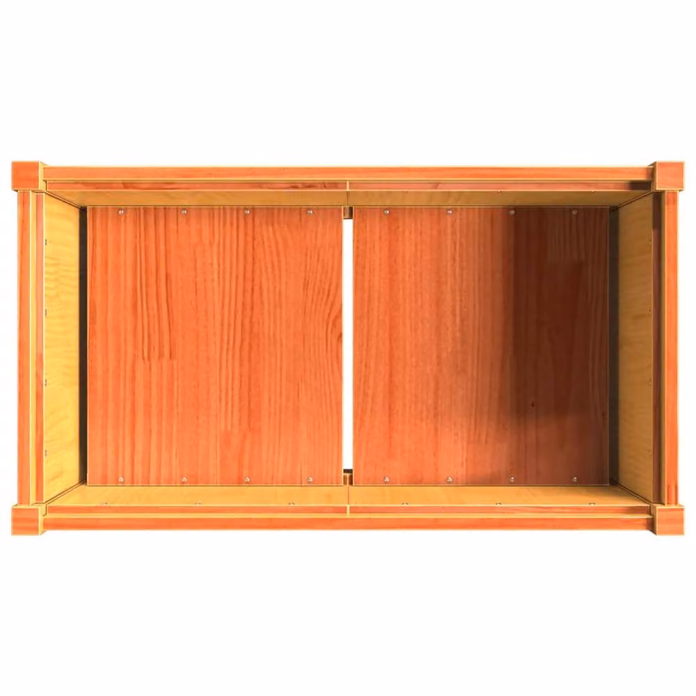Berkfield Home Wax Brown Solid Wood Pine Garden Planter Tub W/D/H: 90 x 50 x 70 cm – 3