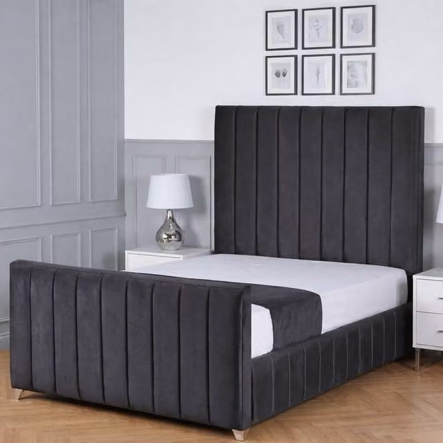 Living Comfort Bedz Zenith Upholstered Fabric Gas Lift Storage Bed in Anthracite Grey, W/D/H: 90 x 200 x 121.92 cm – 1