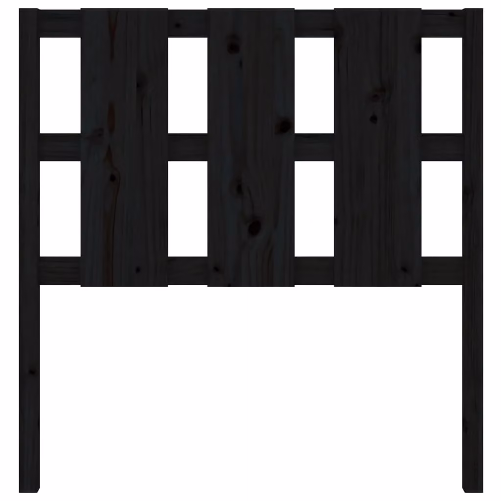 Berkfield Home Black Solid Wood Pine Bed Headboard, W: 95.5 cm, D: 4 cm, H: 100 cm – 3