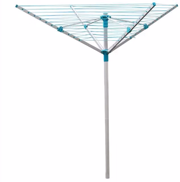 JVL Aluminium 4 Arm Rotary Airer in Silver – 1