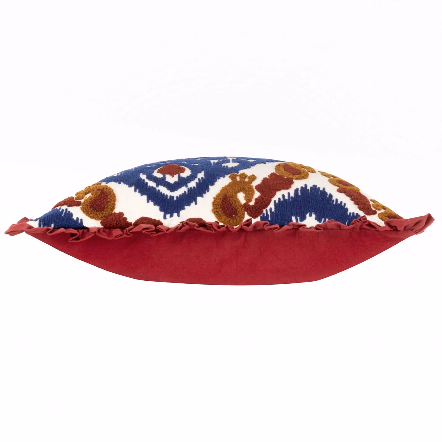 Paoletti Henderson Embroidered Cotton Square Cushion in Red and Gold, W/D/H: 45 x 45 x 45 cm – 3
