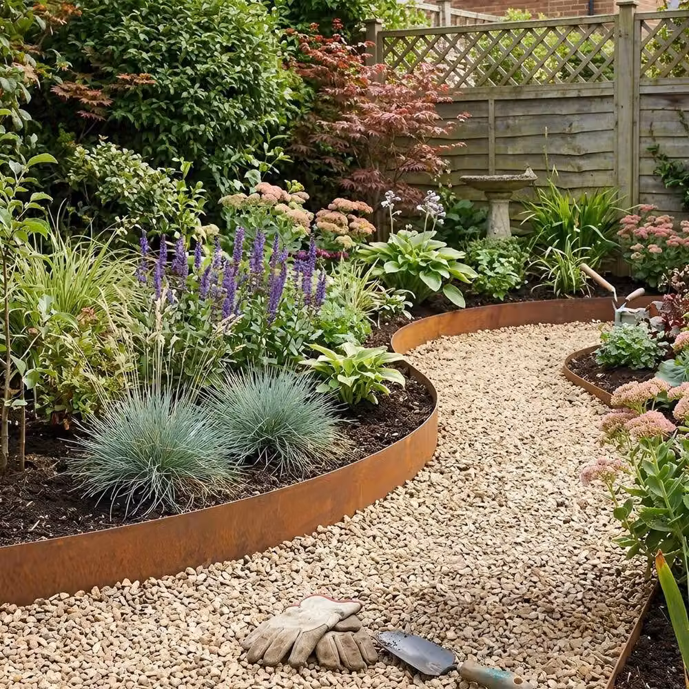 Kelvenix Metal Lawn Edging in Brown – 3