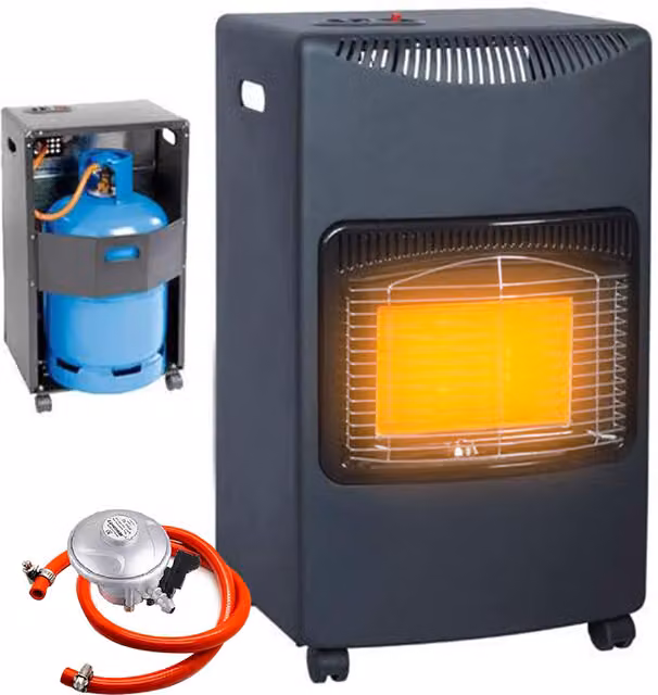 Downton 4.2kW Portable Cabinet Calor Gas Heater, Black