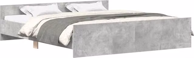 Berkfield Home Bed Frame with Headboard and Footboard in Grey, W/D/H: 160 x 200 cm – 1