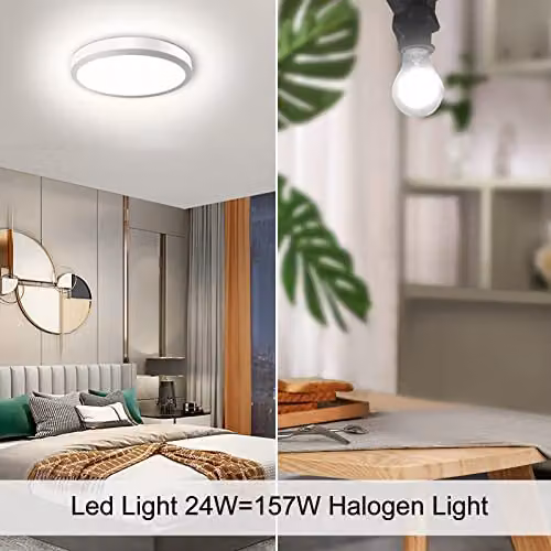 ExtraStar 24W LED Round Modern Ceiling Light, White, Diameter: 22 cm, 6500K Daylight White – 5