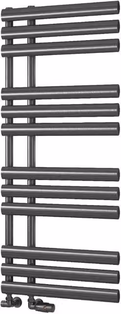 Bathroom Kingdom Chisa Gunmetal Grey Designer Flat Panel Steel Heated Towel Rail H 113 cm x W 50 cm