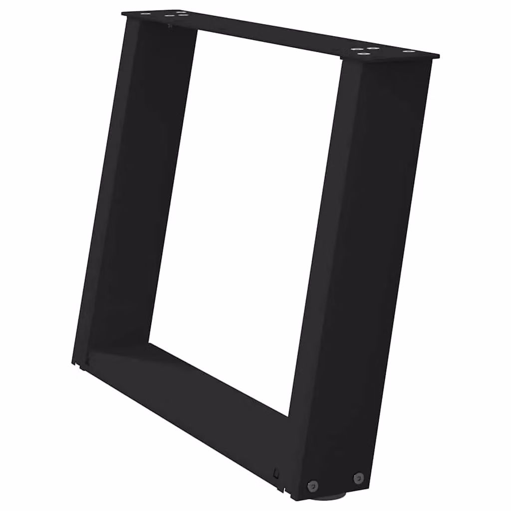 Berkfield Home U-Shaped Coffee Table Legs, 2 Pieces, Black Matt Steel, H 70 cm x W 43 cm – 2