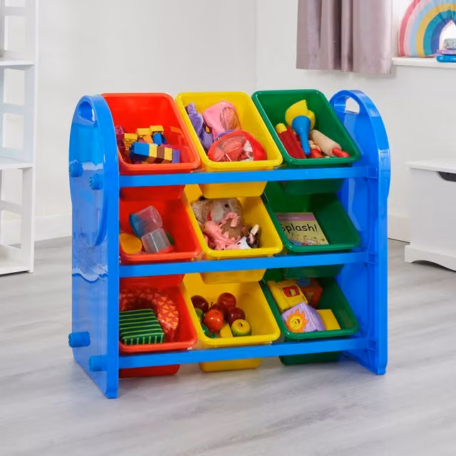 Liberty House Toys Kids 9 Bin Cube Storage Organiser in Multicolour