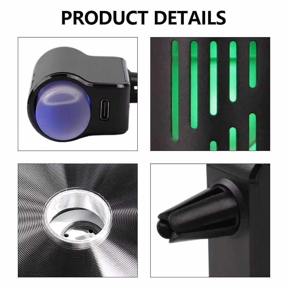 NESTLUNE Smart Car Air Freshener Rechargeable Aroma Diffuser, Black, W: 100 cm, H: 15 cm, D: 5.5 cm – 3
