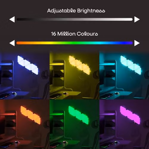 ValueLights Smart RGBIC Triangle LED Light Panel Kit, Multicolour, Set of 6 – 4