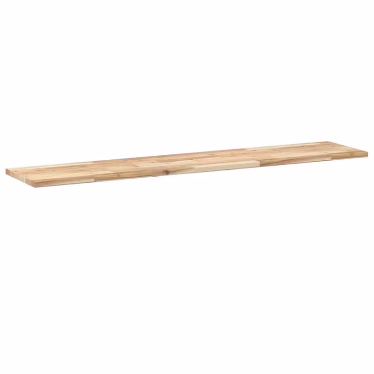 Berkfield Home Set of 3 Floating Shelves in Brown Untreated Solid Acacia Wood, W: 140 cm, D: 30 cm, H: 2 cm