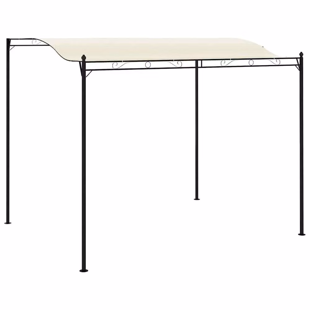 Berkfield Home Pent Gazebo in Beige and White with Steel and Polyester Construction W/D/H: 300 x 255 x 240 cm – 3