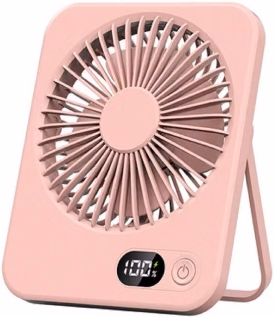 Leaper Pink and White USB Rechargeable Desktop Table Fan