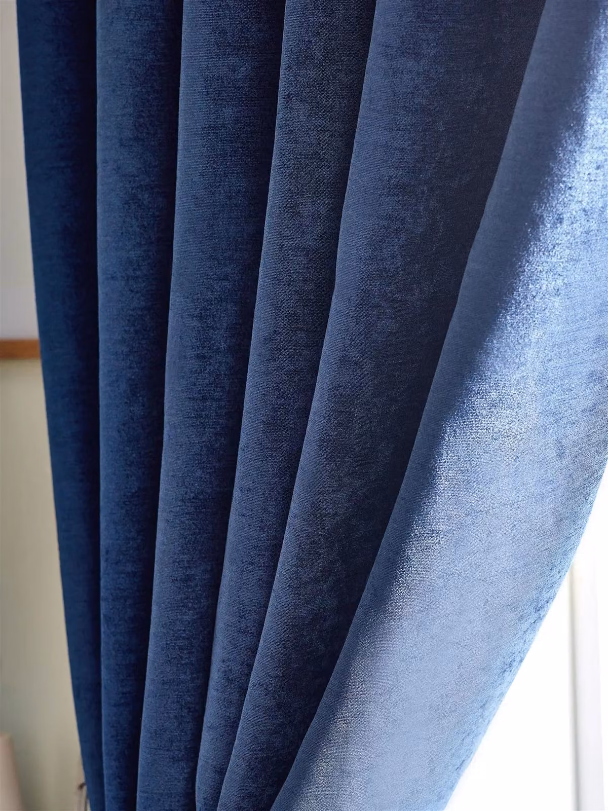 Luxury Living Blue Chenille Blackout Pencil Pleat Top Curtains, Width: 117 cm, Drop: 229 cm – 4