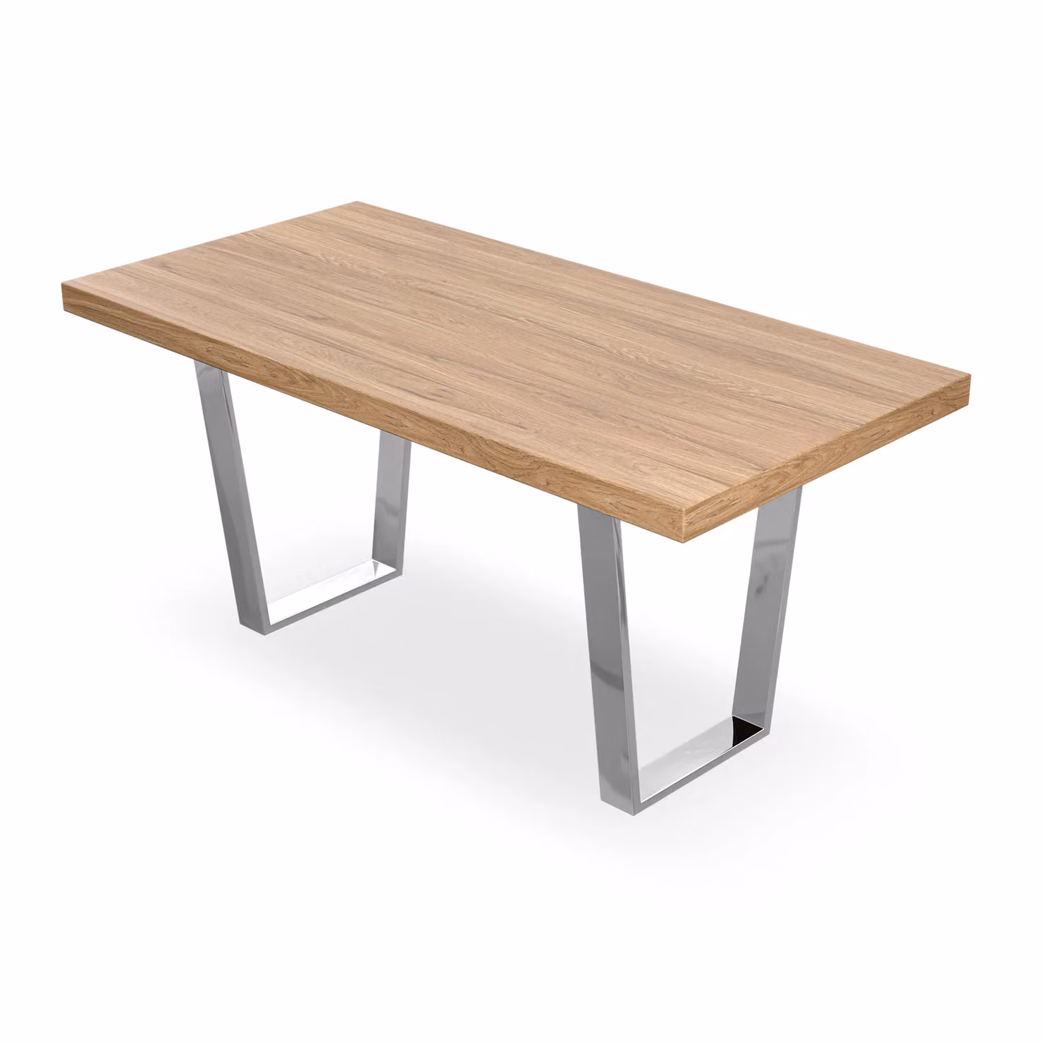 More4Homes Aria Rectangular 4-6 Seater Dining Table in Light Oak with Chrome Legs, W: 160 cm, D: 80 cm, H: 76 cm – 2