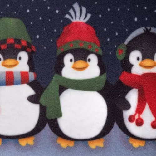 Samuel Alexander Frosty Penguins Fabric Christmas Doormat, Multicolour, W: 60 cm, D: 40 cm – 4