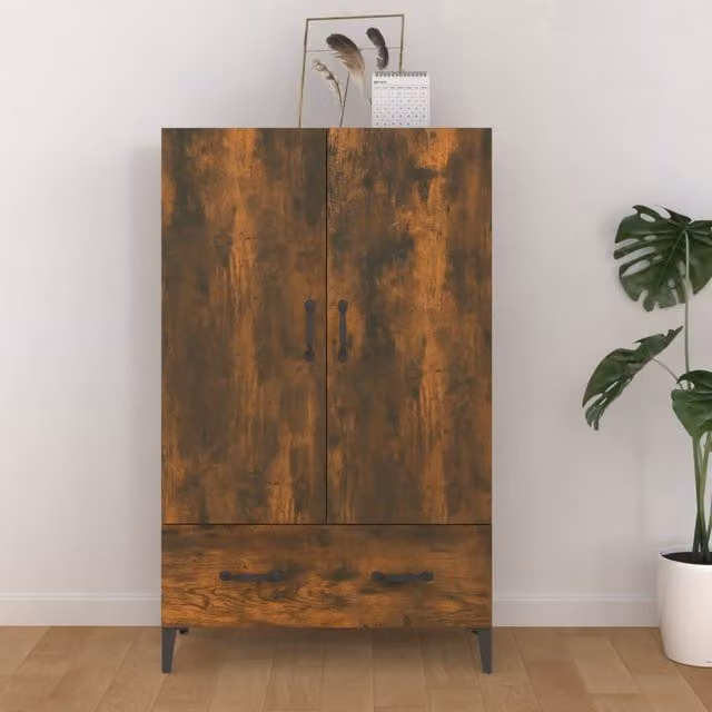 Berkfield Home Smoked Oak Highboard in Brown, W/D/H: 70 x 31 x 115 cm – 1