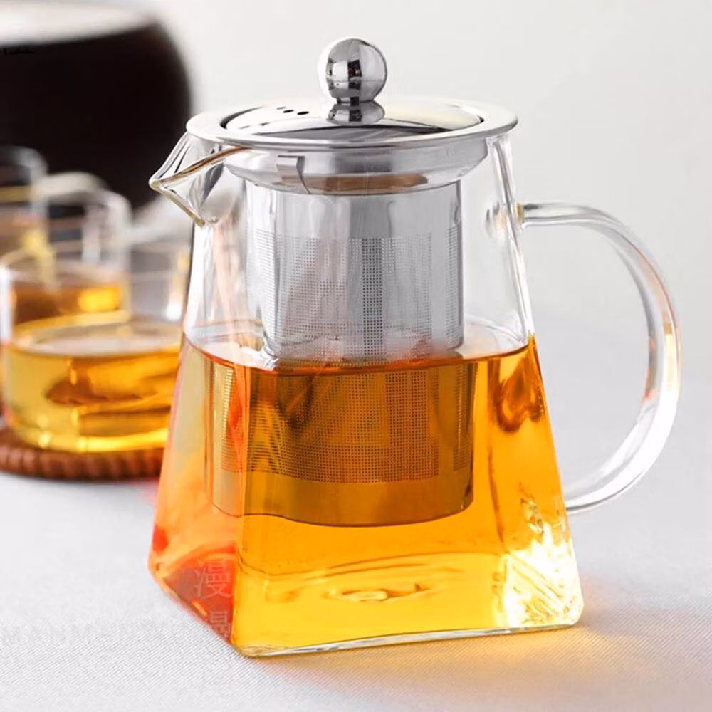 PAWNORA Heat Resistant Clear Glass Tea and Coffee Pot with Stainless Steel Infuser, 950 ml – 5