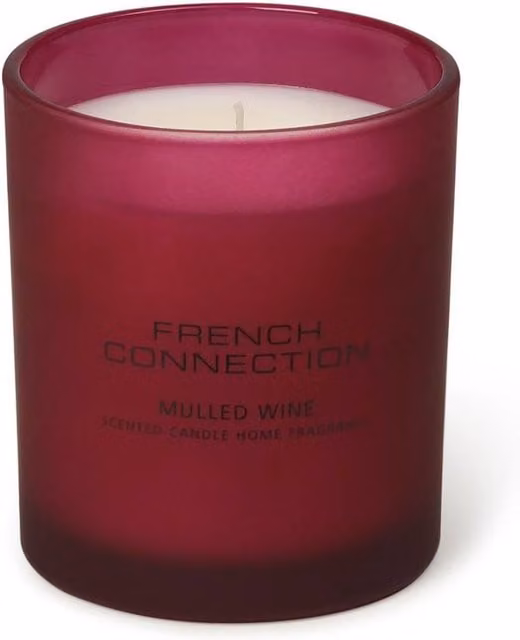 French Connection Mulled Wine Scented Glass Candle, Burgundy, 190g