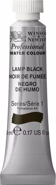 Winsor & Newton Professional Watercolour Paint, Lamp Black, 5ml
