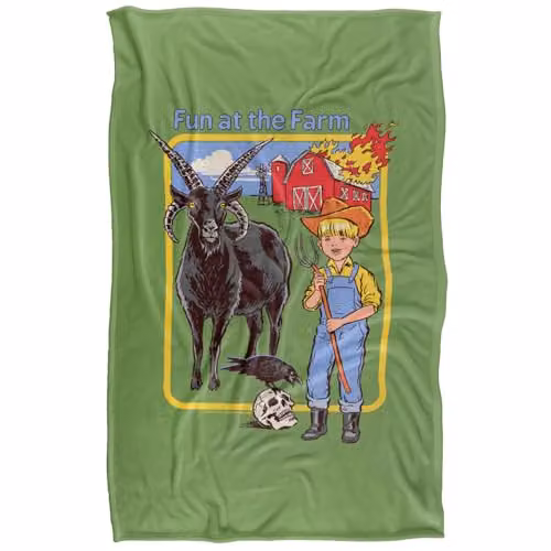 Steven Rhodes Fun At The Farm Multicolour Silky Touch Super Soft Fleece Throw Blanket W/D/H: 91 x 91 x 147 cm – 5