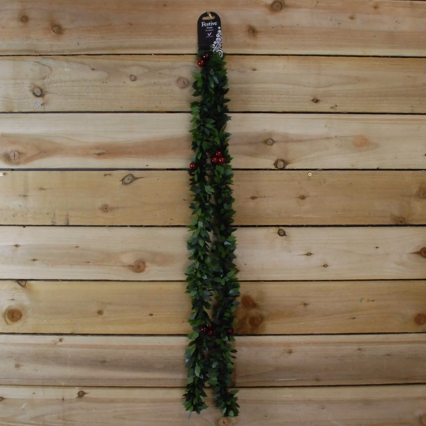 Samuel Alexander 2m Christmas Holly Garland with Red Berries in Green – 3