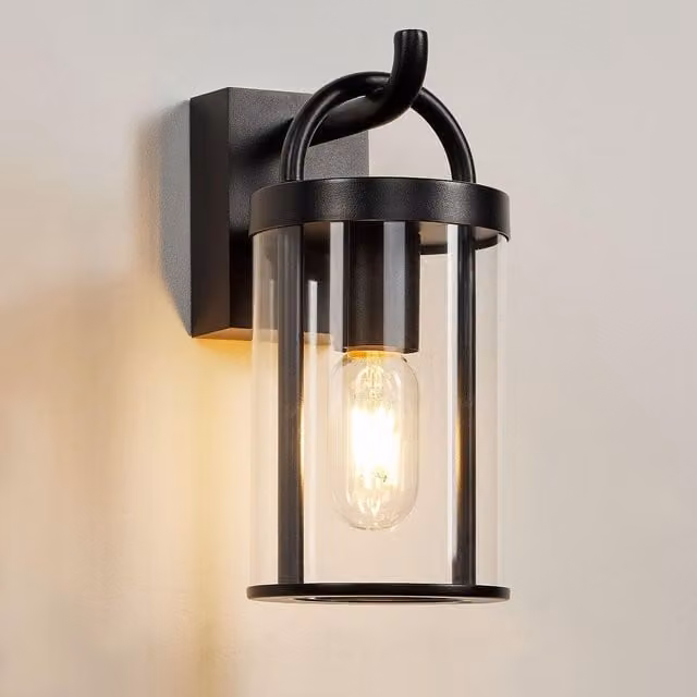 Harper Living Black Retro Industrial Outdoor Wall Lantern, IP65 Weatherproof Mains Powered Metal Light for Garden and Terrace, E27 – 1