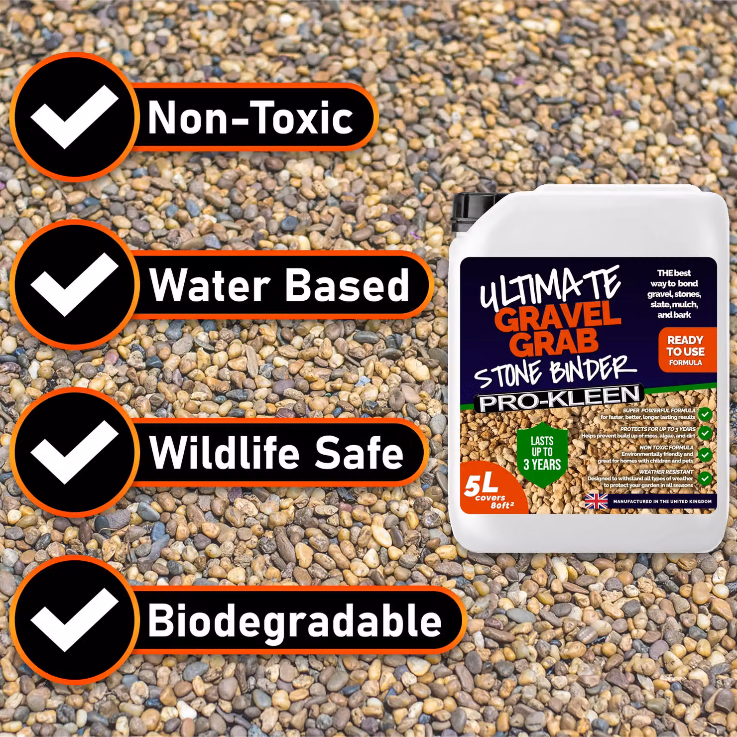 ProKleen Ultimate Gravel Grab for Gravel, Stone, Slate and Mulch, 10L, Clear – 5