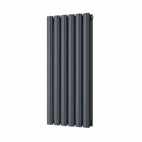 UK Radiators Omeara Anthracite Elliptical Tube Horizontal Designer Double Panel Radiator, W: 348 mm, H: 800 mm – 2