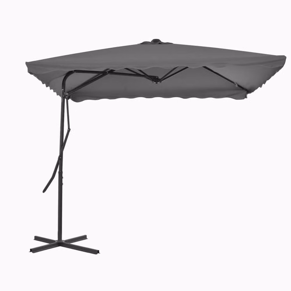 Berkfield Home Outdoor Parasol with Steel Pole, Anthracite, W: 250 cm, D: 250 cm, H: 230 cm – 2