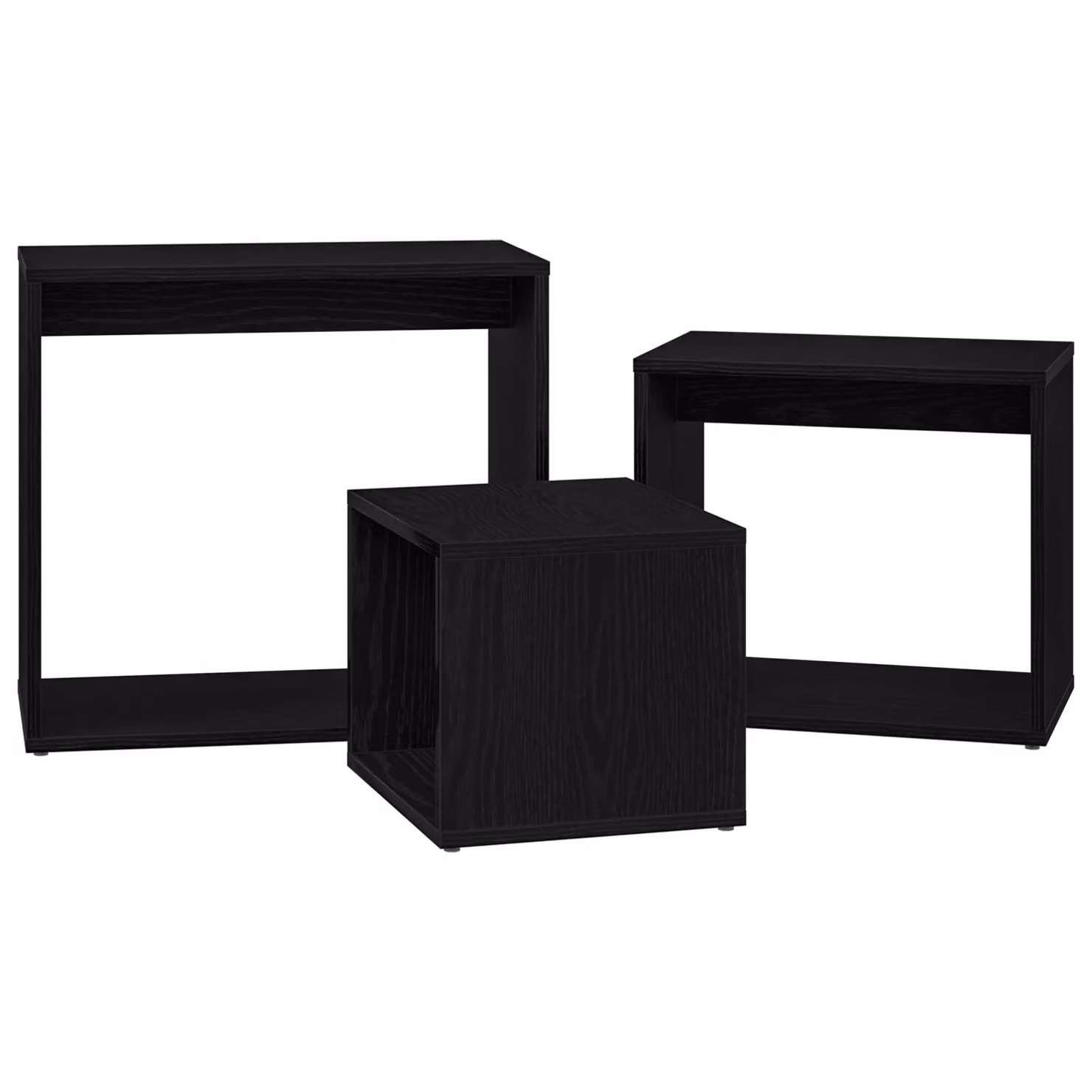 Berkfield Home Nesting Tables Set of 3 in Black Oak Matt MDF – 2
