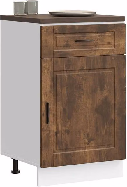 Berkfield Home Porto Smoked Oak Kitchen Base Cabinet in Brown – 1