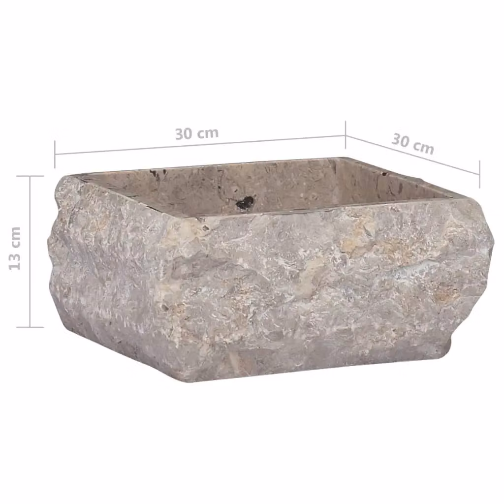 Berkfield Grey Marble Square Home Sink, W/D/H: 30 x 30 x 13 cm – 2