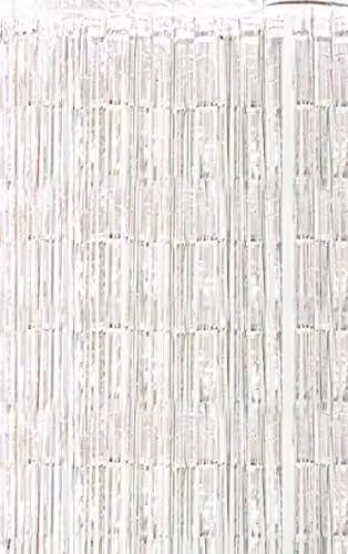Netagon Shimmer Tinsel Curtain Silver W: 100 cm, H: 300 cm