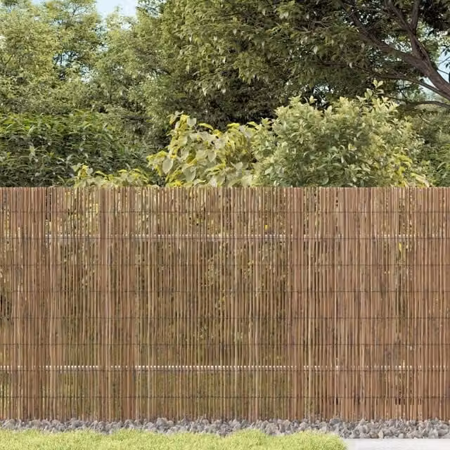 Berkfield Woven Reed Garden Fence Mat in Brown, W: 600 cm, H: 80 cm – 1