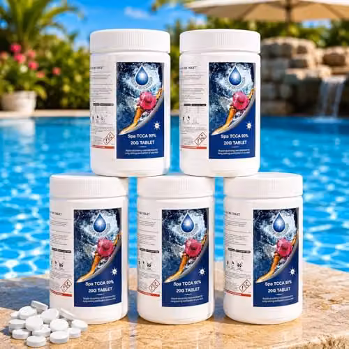 SHATCHI 5 kg Stabilised Chlorine Tablets, 250 x 20g Slow Release White Disinfection Dosing for Above Ground Pools – 2