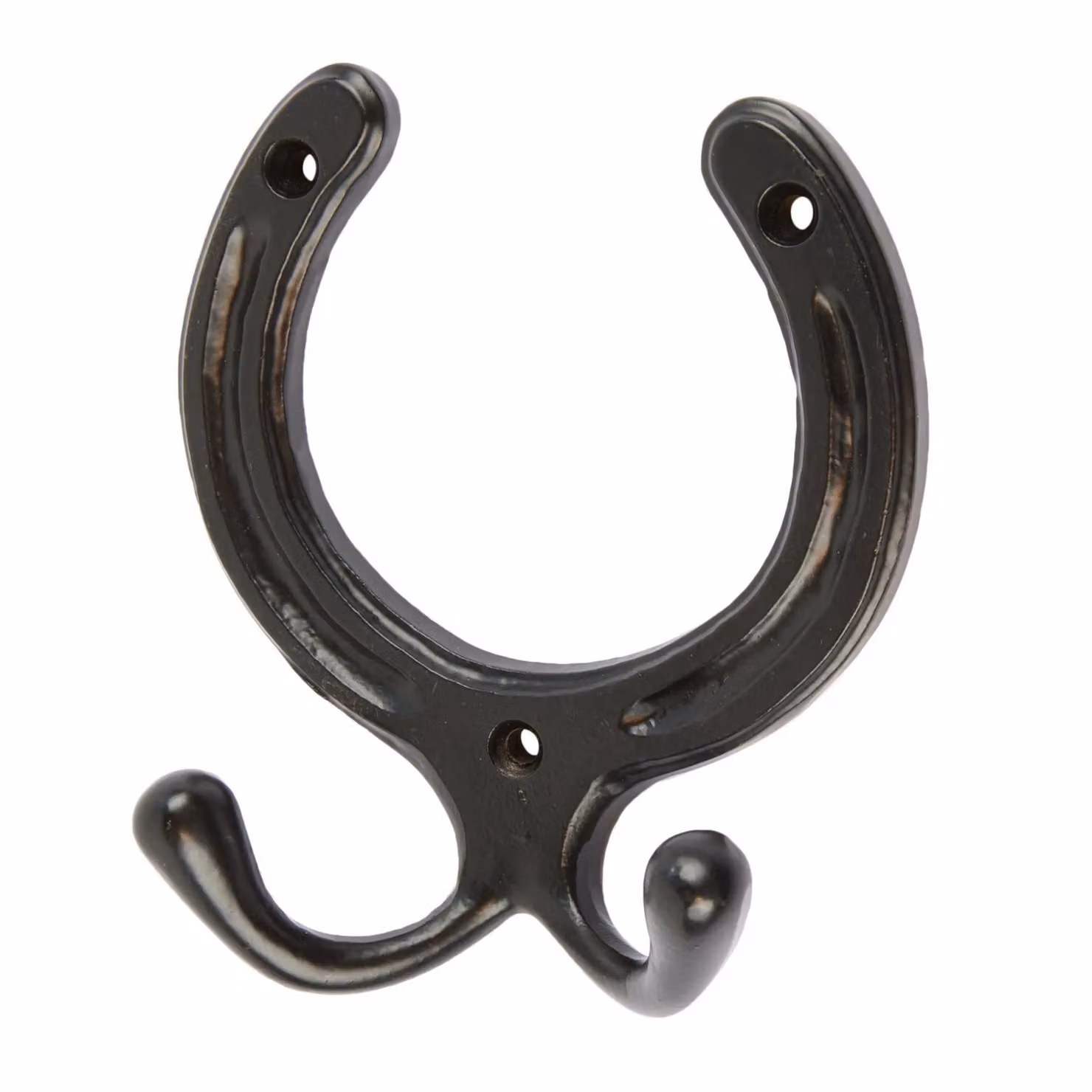 Hammer and Tongs Horse Shoe Double Coat Hook, Pack of 10, Black and Gold, W: 100 mm, H: 110 mm – 5