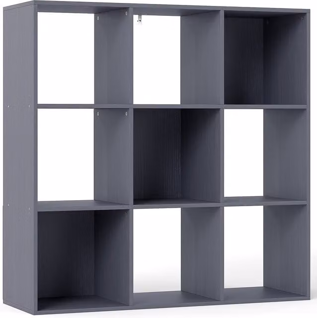HOMCOM Nine-Cube Freestanding Storage Shelf in Grey – 1