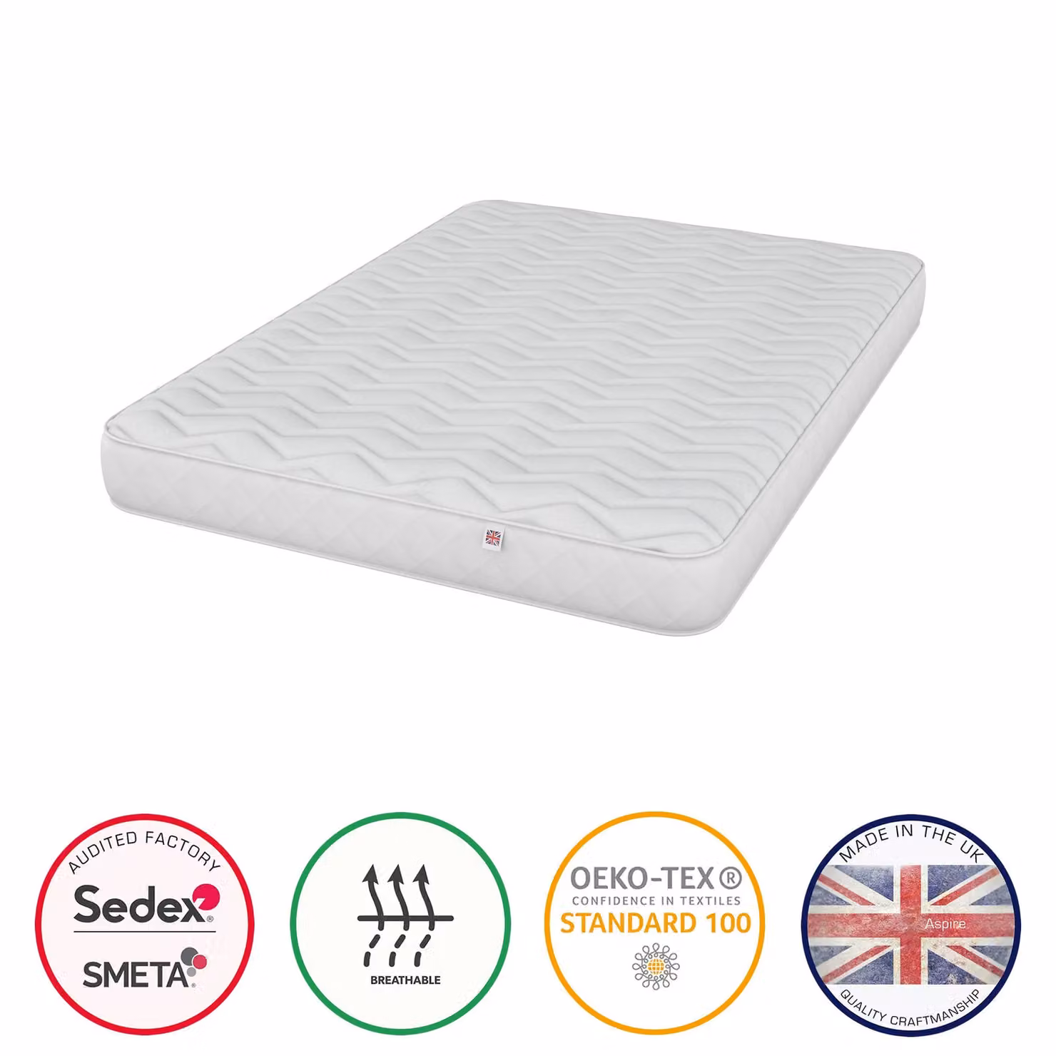 Catherine Lansfield Serene Sleep Bonnell Spring Mattress in White, W/D/H: 120 x 200 cm – 2