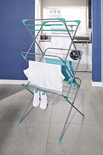Addis Deluxe 3 Tier Airer in Turquoise with 14 Metres of Drying Space – 2
