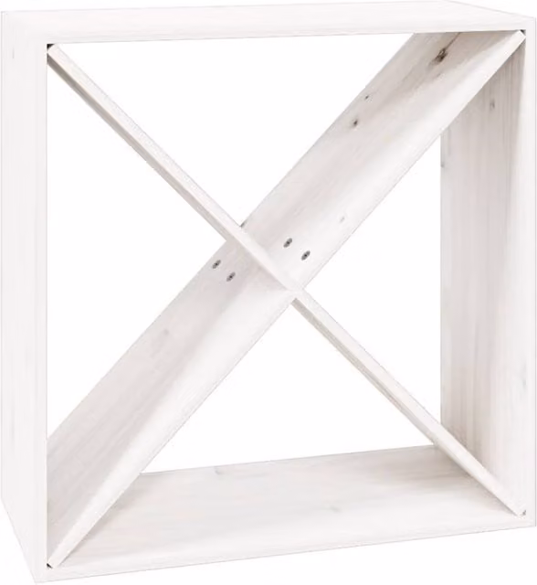 Berkfield Home White Rustic Solid Pine Wall Mounted Wine Cabinet with Bottle Rack W/D/H: 62 x 25 x 62 cm